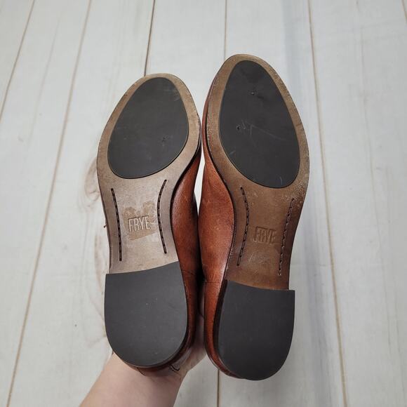 Frye Terri Cognac flat loafers booties boots shooties low ankle - Picture 2 of 9